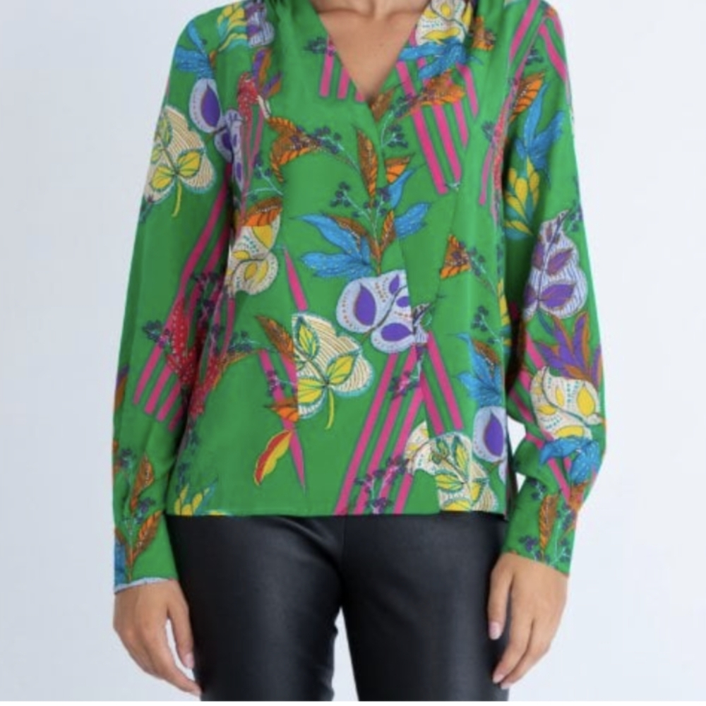 MARC CAIN  Tropical Print Blouse SZ N3